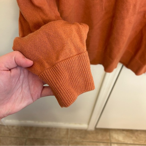 Everlane 100% Cashmere Burnt Orange Crewneck Sweater Men’s Large - Picture 5 of 7